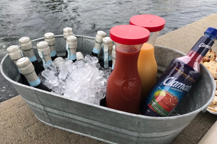 a bottle of water on a table