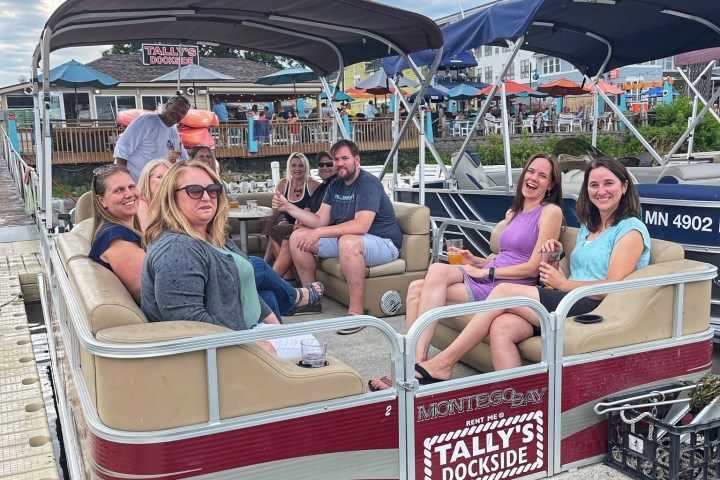 a group of people on a boat