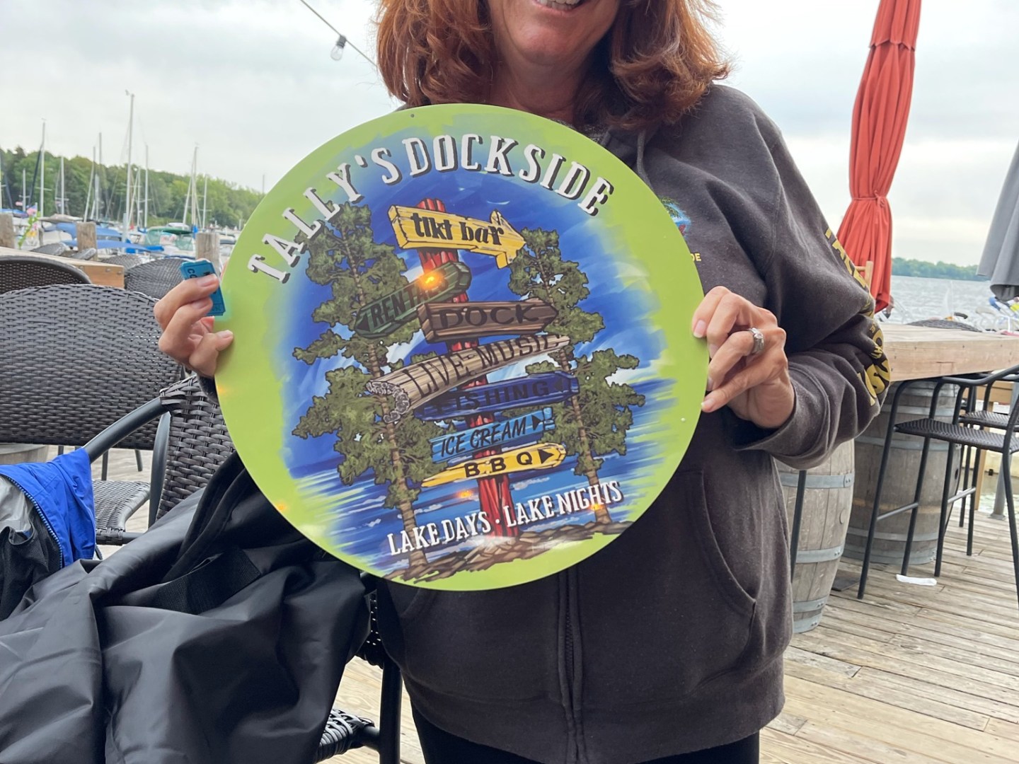 a person holding a frisbee